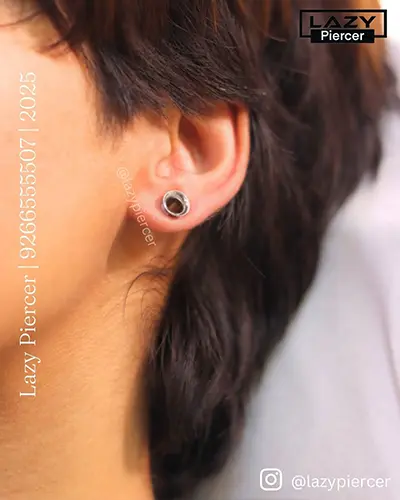 ear lobe stretching in Delhi india