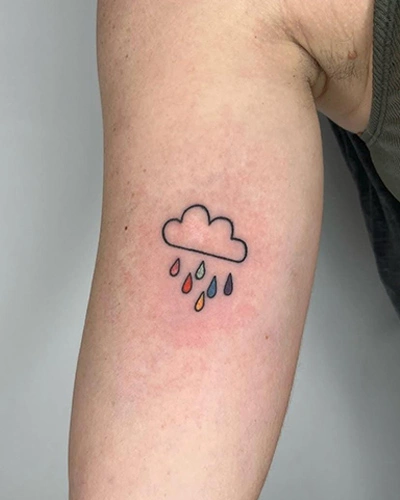 color hand poke tattoo